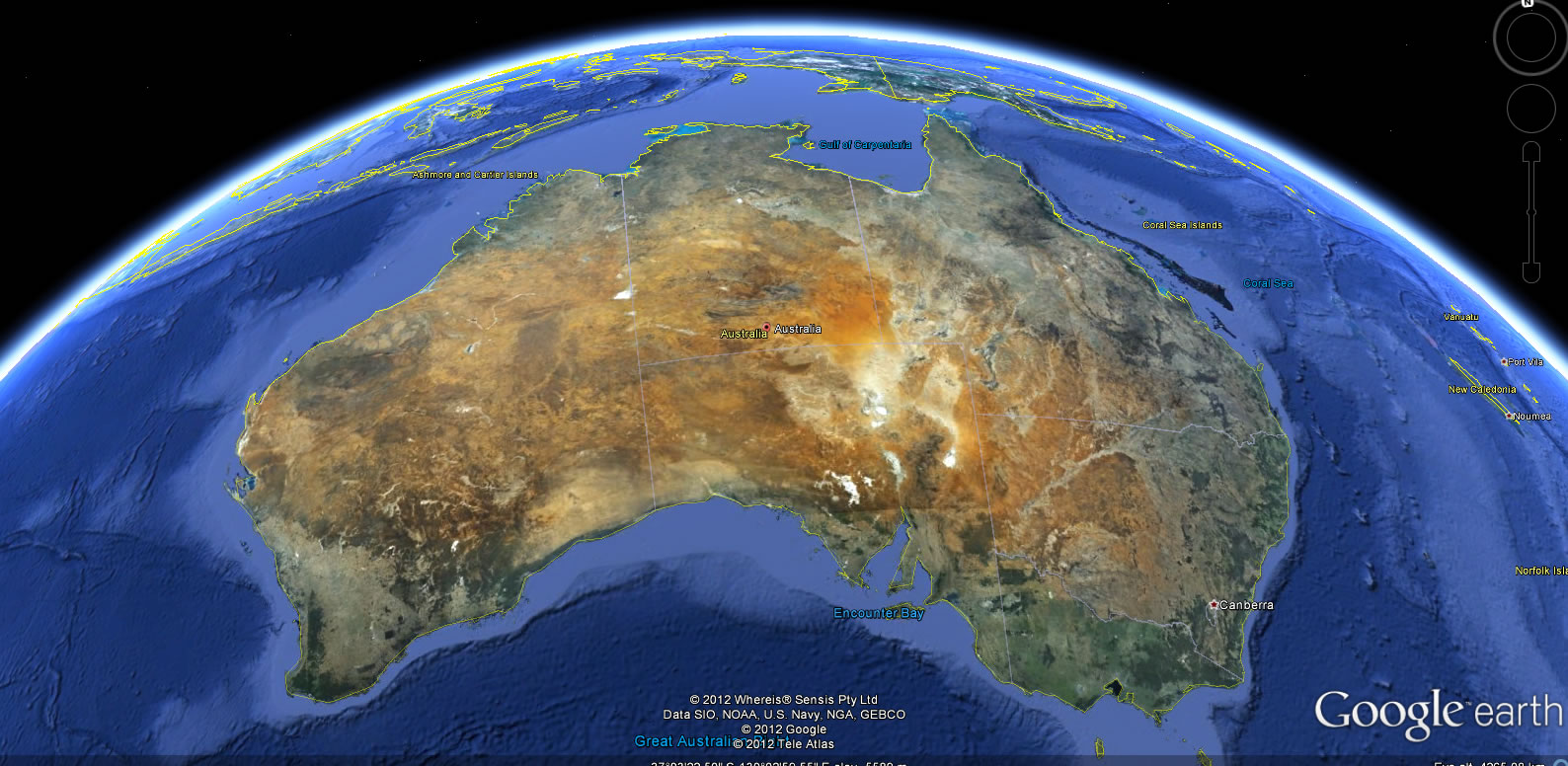 australie terre carte